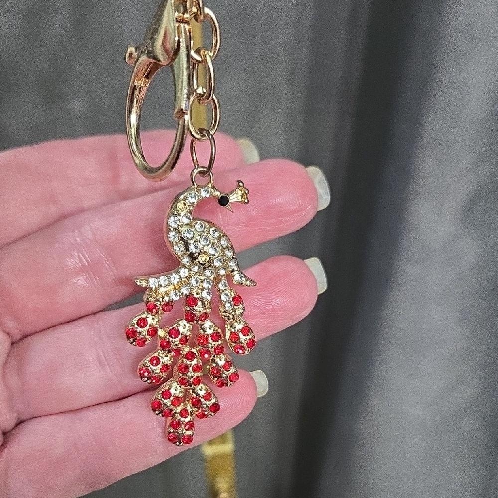 Peacock Keychain Bag Charm
